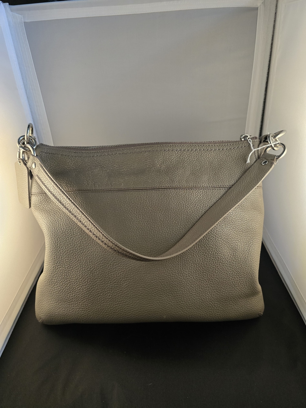 Coach Taupe Pebbled Leather Shoulder Bag - Excellent Condition!